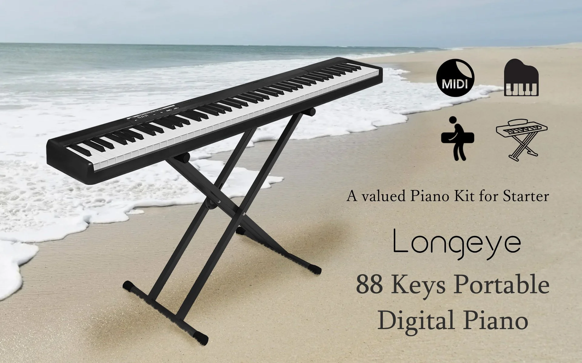 longeye 88keys キーボード Amazon.com: Longeye Digital Piano 88 Keys Wood Piano Keyboard Semi